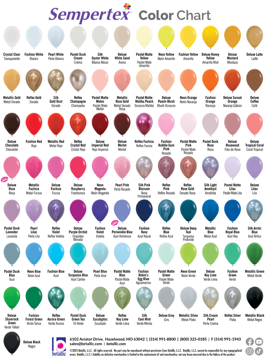 Sempertex Color Chart