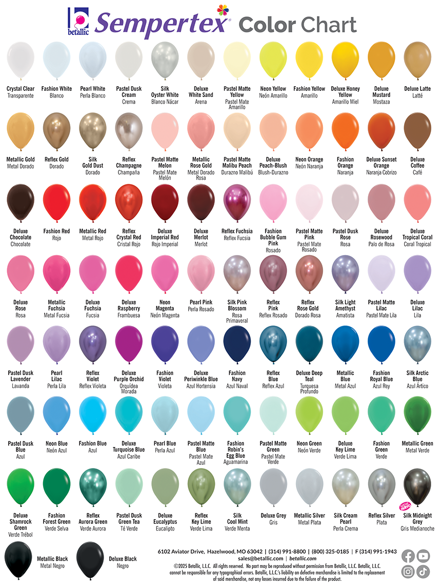 Sempertex Color Chart